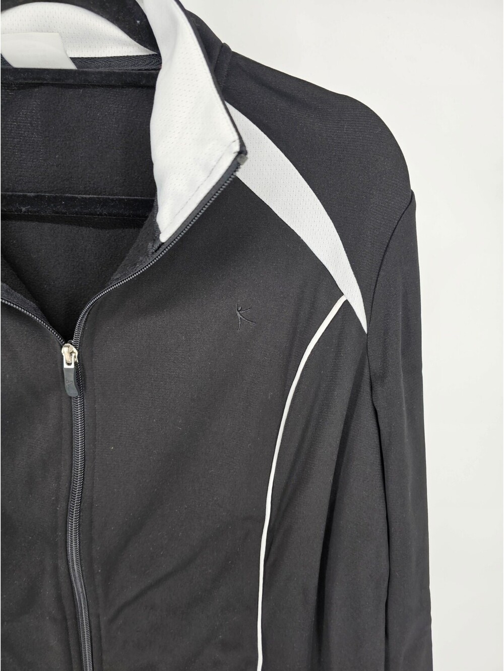 Danskin Now Womens Sz L Full Zip Athletic Jacket Black w/ White Trim - Picture 2 of 4